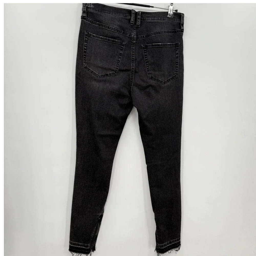 We‎ The Free Free People Black Wash Distressed Skinny Jeans Womens Size 29